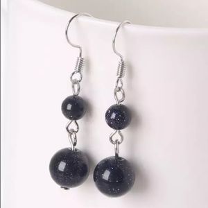 Genuine Blue Gravel Earrings